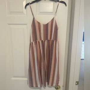 Madewell Women's Mini Dress in Pink and White Stripes
